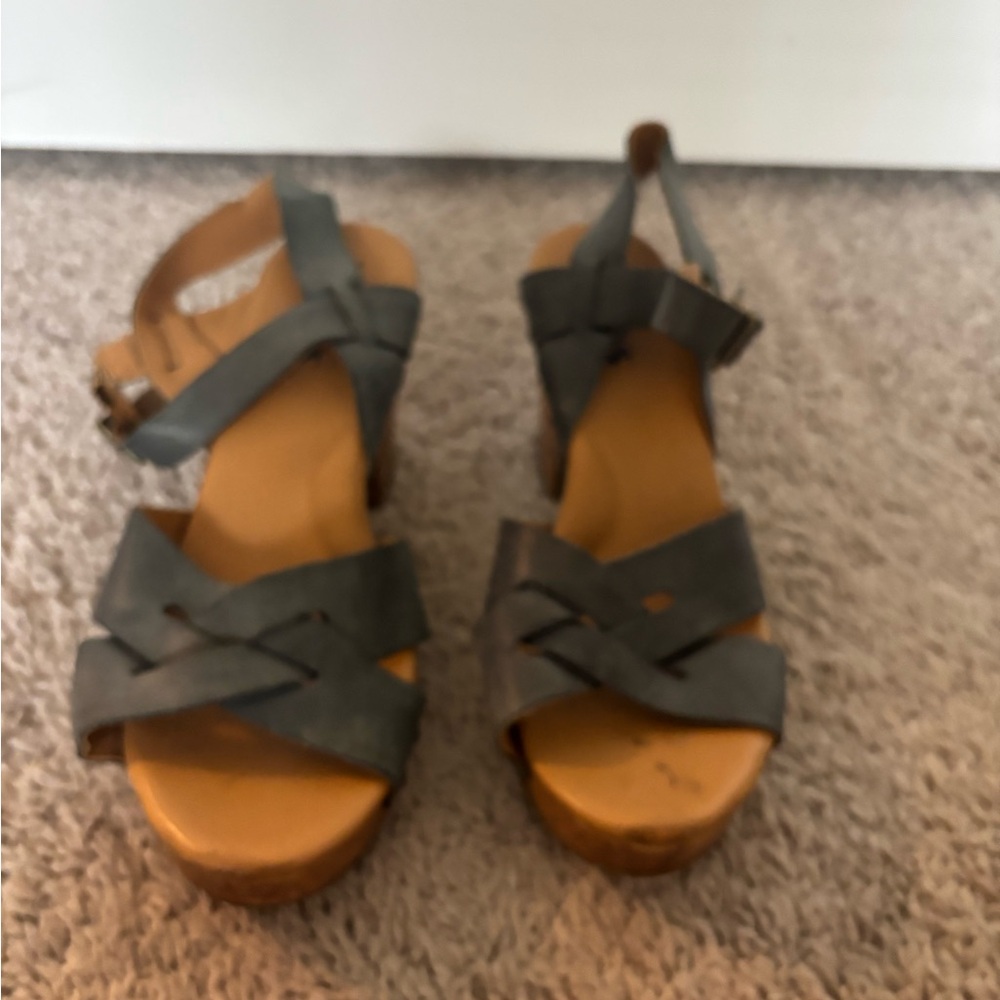 Kork-Ease Gray Strappy Sandals